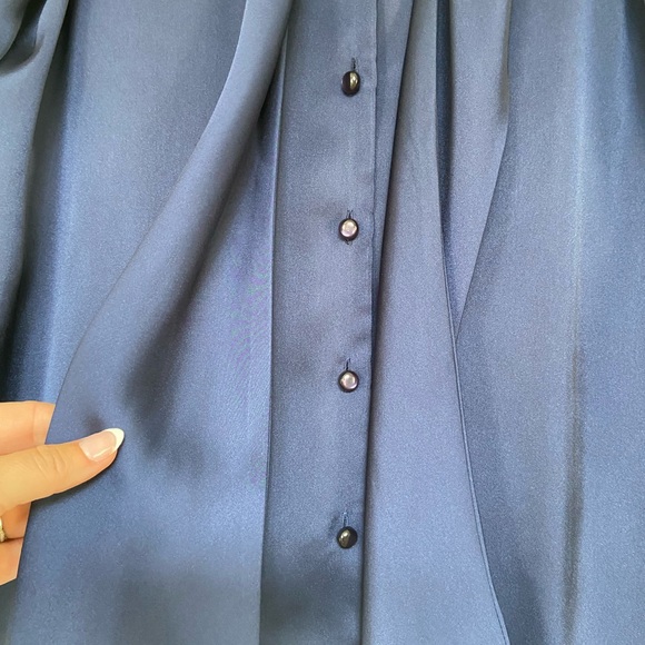 Ann Klein Blouse Navy Size Medium - Picture 8 of 10